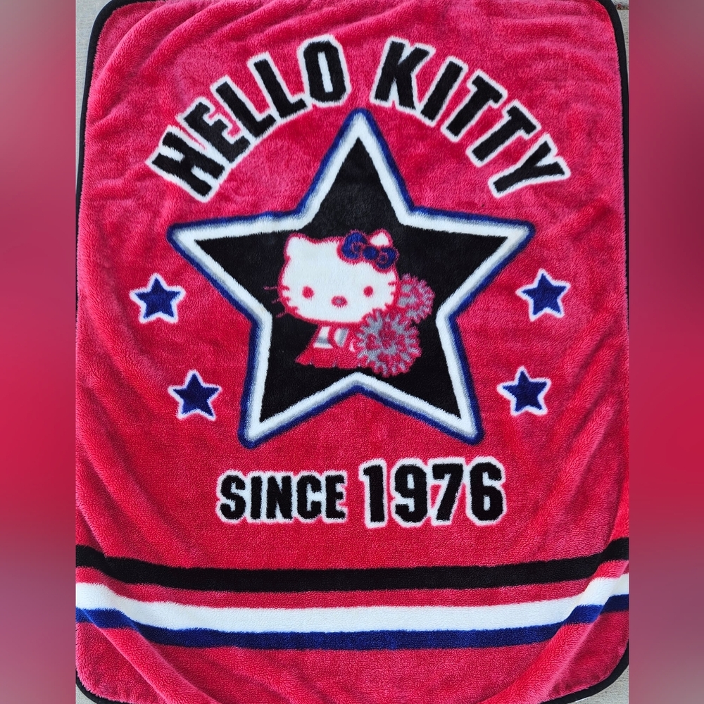 Hello Kitty Sanrio Vintage 1976 Cheerleader Kids Blanket